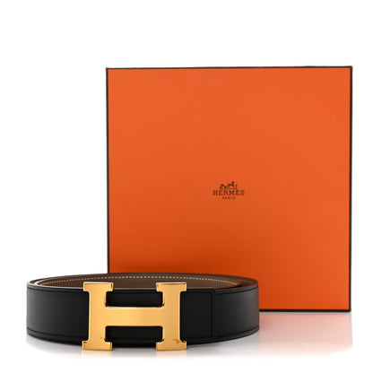 Hermes Swift Epsom H Belt 85 85 34 Black Etoupe 6 of 6