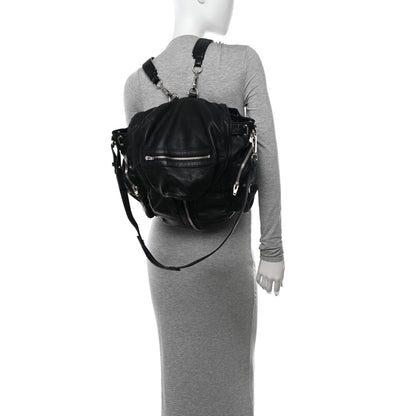 Alexander Wang Lambskin Marti Backpack Bag Washed Black Rhodium Hardware 2 of 9