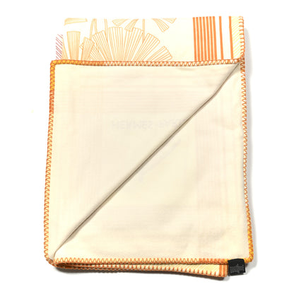 Hermes Wool Cashmere Palmarum Fortunei Blanket Pollen Corail 2 of 3