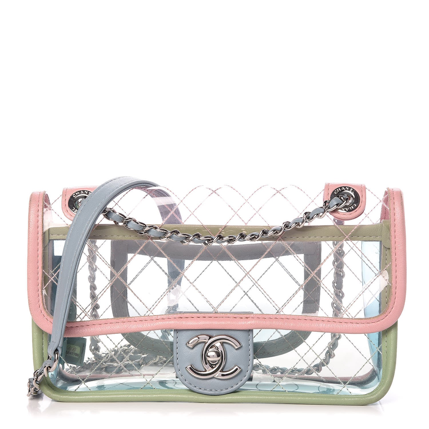 Chanel Lambskin PVC Quilted Mini Coco Splash Flap Blue Green 1 of 9