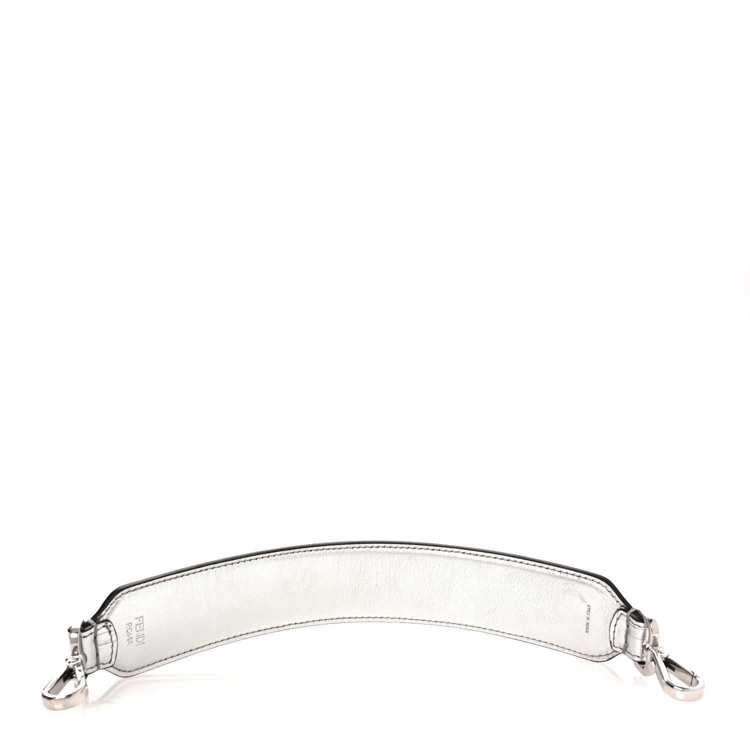 Fendi Vitello Catalan Mirror FF 1974 Embossed Mini Strap You Argento 2 of 6