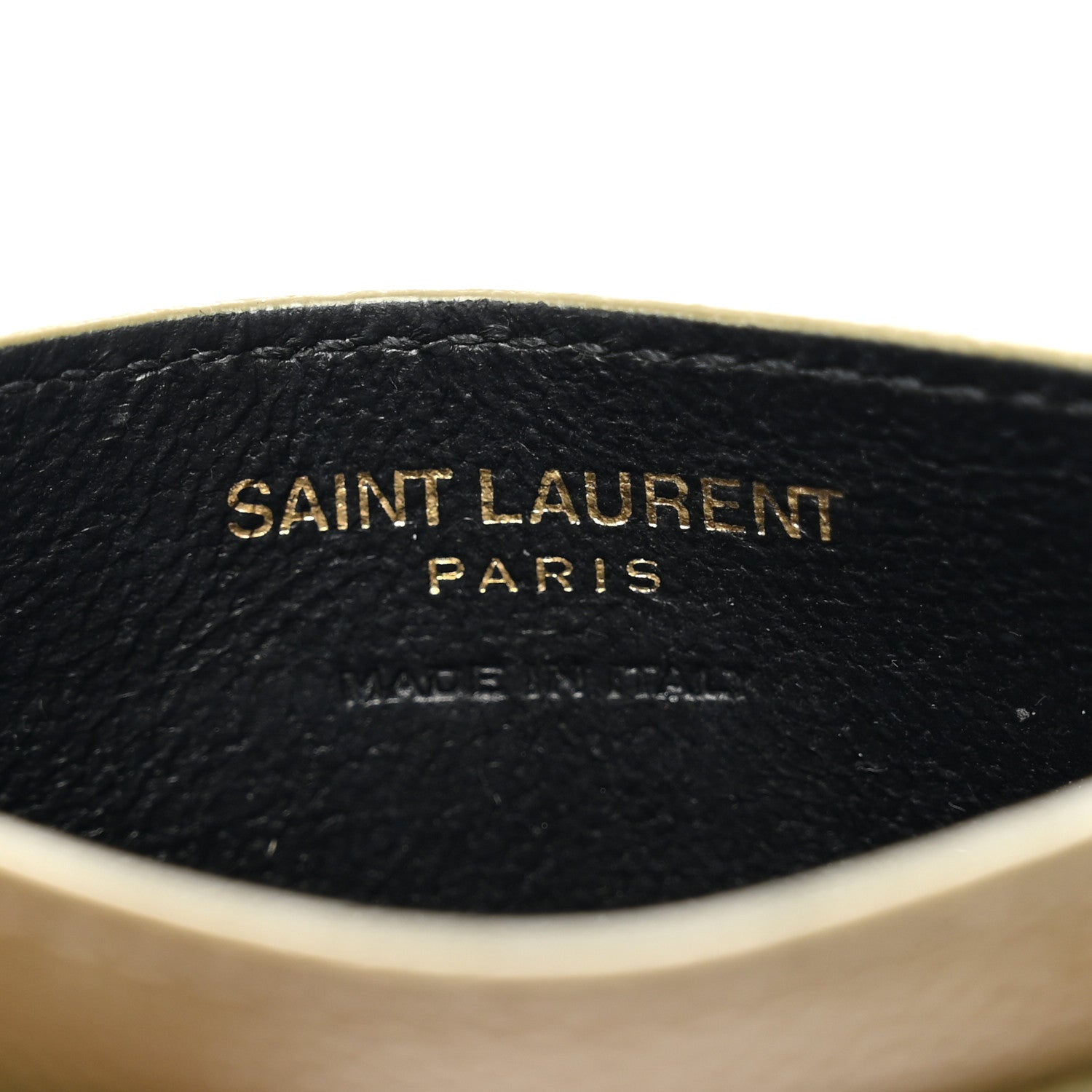 Saint Laurent Grain De Poudre Matelasse Chevron Monogram Credit Card Case Vert Kaki 6 of 7