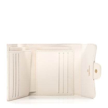 Chanel Caviar Quilted Compact Flap Wallet White 5 of 10