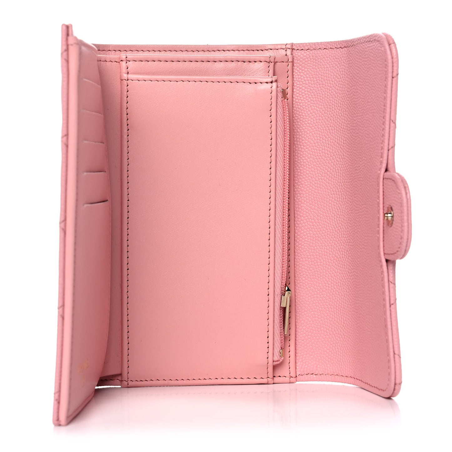 Caviar Quilted Medium Flap Wallet Pink
