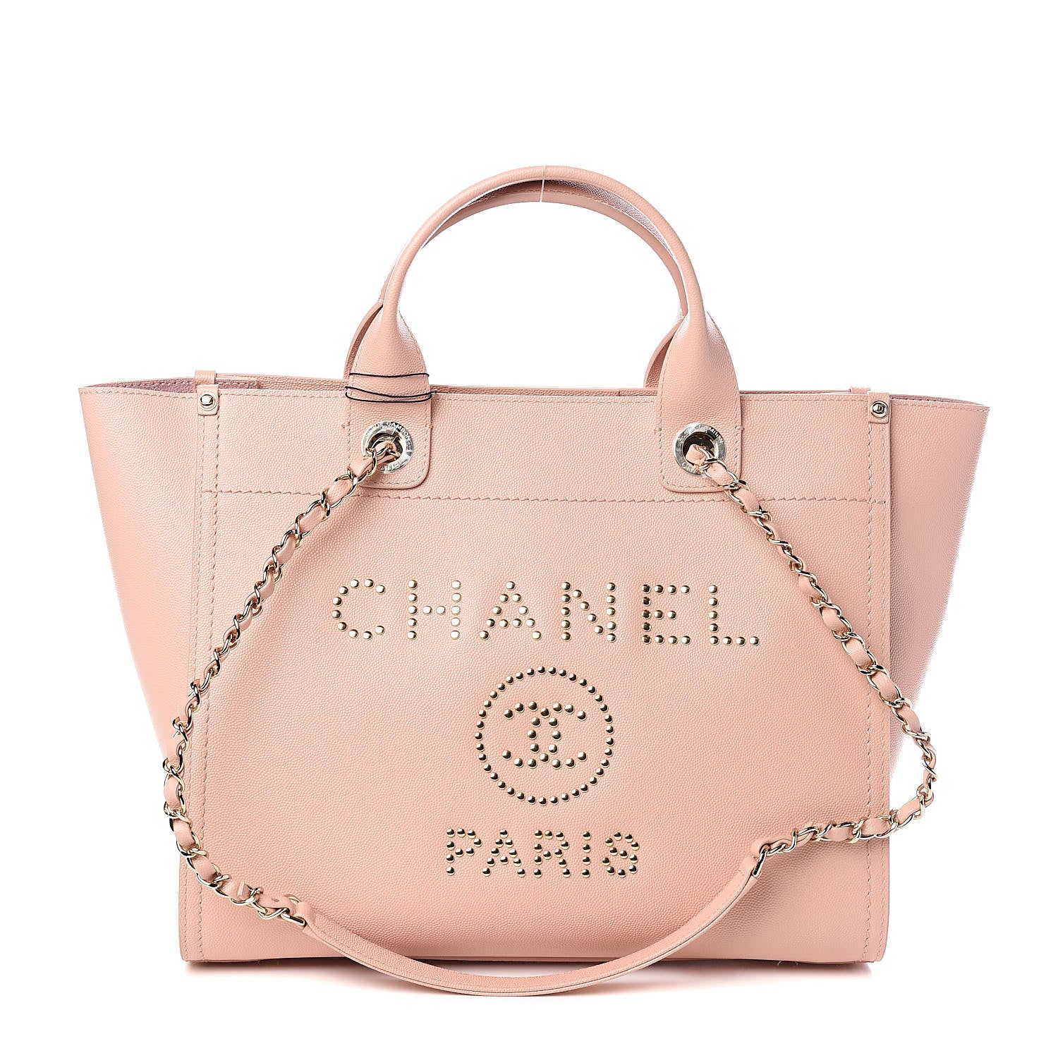 Chanel Caviar Small Studded Deauville Tote Light Pink 1 of 11