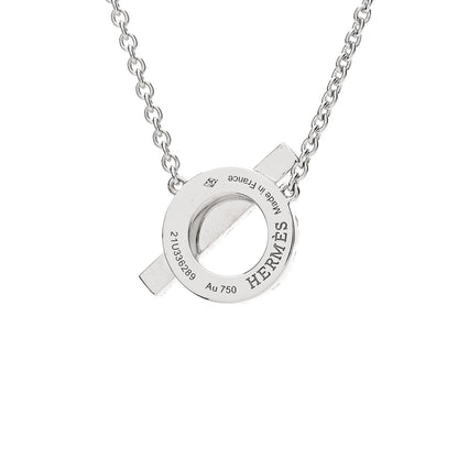 Hermes 18K White Gold Diamond Finesse Pendant Necklace 3 of 4