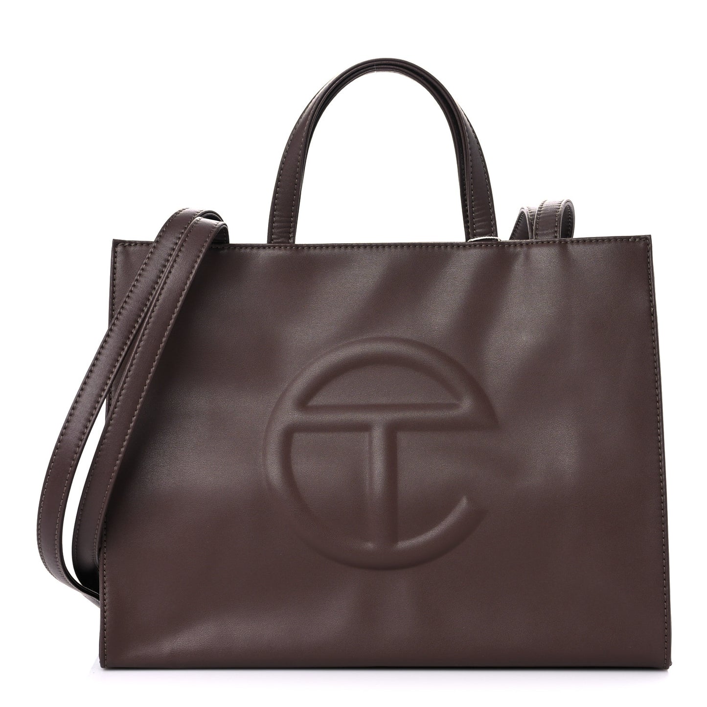 Vegan Leather Medium Shopping Bag Chocolate