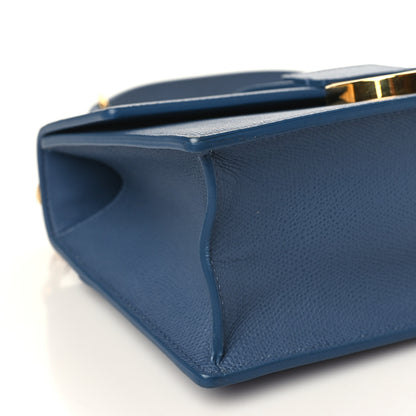 Christian Dior Grained Calfskin Embossed 30 Montaigne Chain Flap Bag Blue 8 of 11