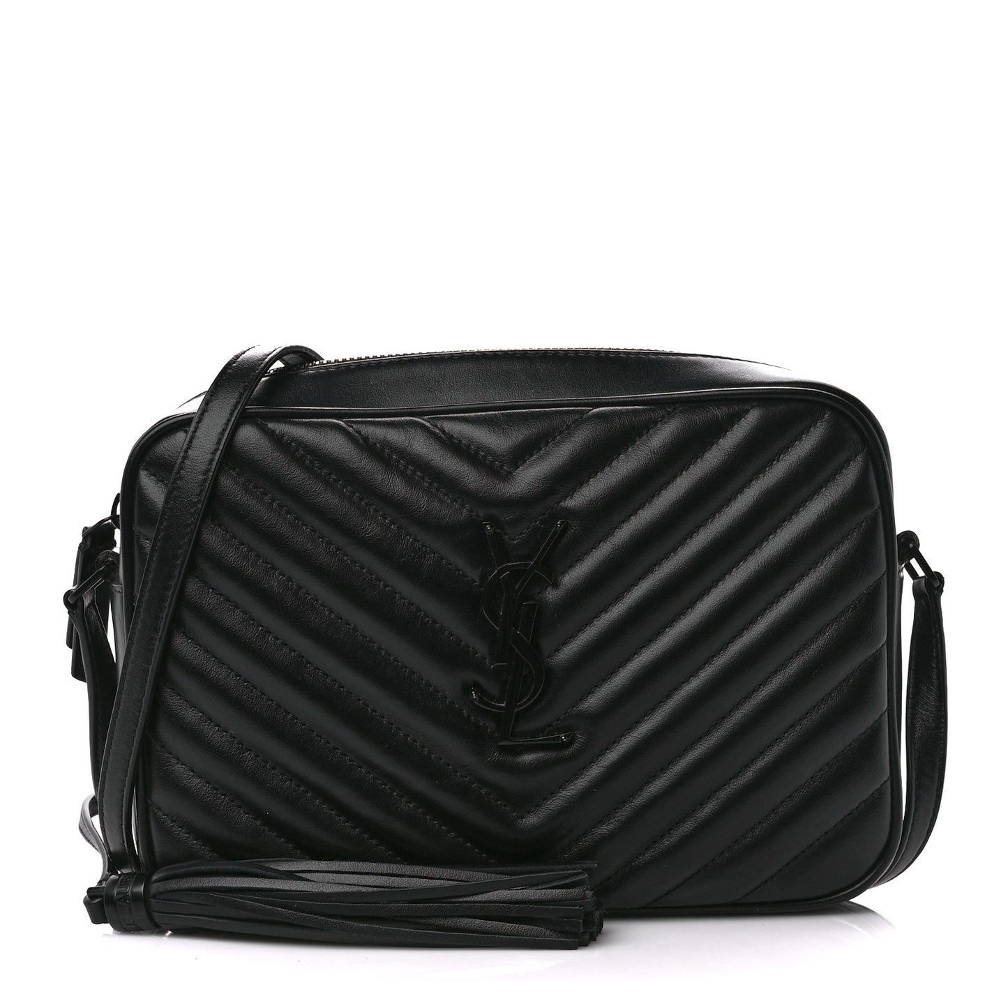 Calfskin Matelasse Monogram Monochrome Lou Camera Bag Black