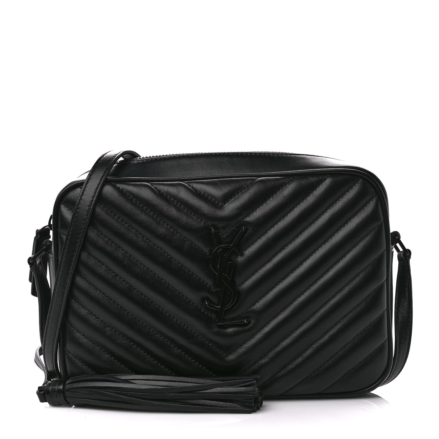 Saint Laurent Calfskin Matelasse Monogram Monochrome Lou Camera Bag Black 1 of 10