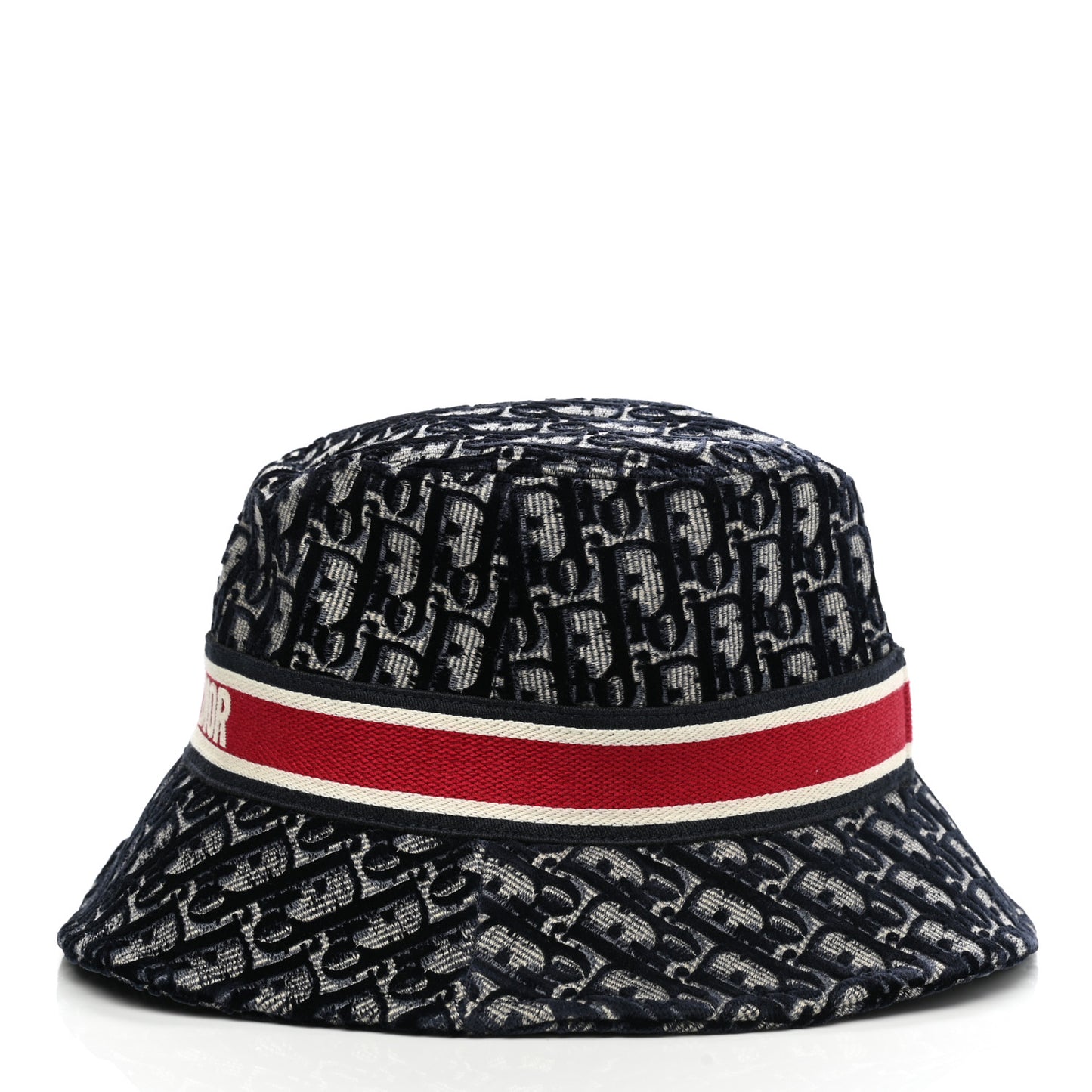 Velvet Oblique Large Brim Bucket Hat 57 Bleu Red