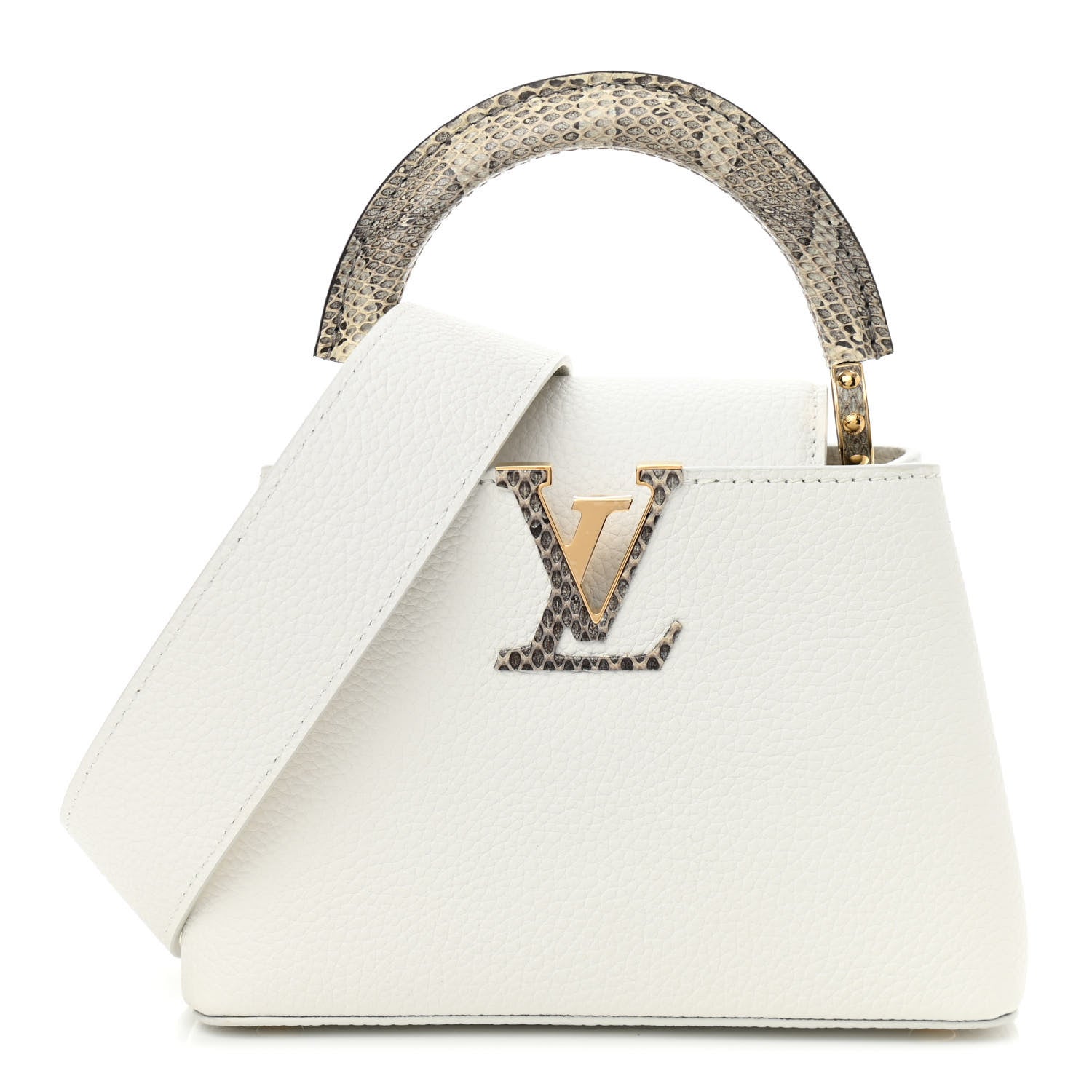 Louis Vuitton Taurillon Ayers Capucines Mini White Snow White 1 of 9