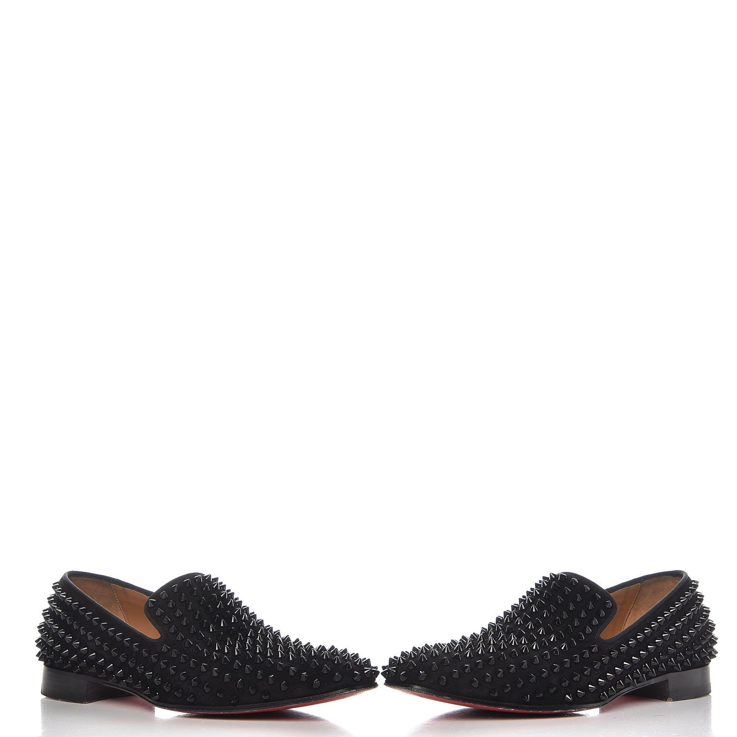 Christian Louboutin Mens Veau Velours Spikes Dandelion Flat 39.5 Black 5 of 9