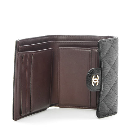 Chanel Caviar Quilted Compact Flap Wallet Black 5 of 15