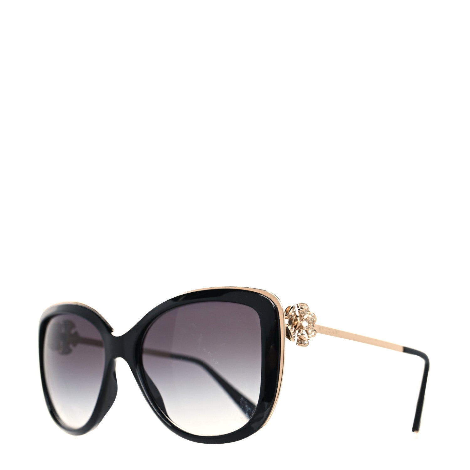 Bulgari Crystal Flower Sunglasses 6094-B Black 1 of 8