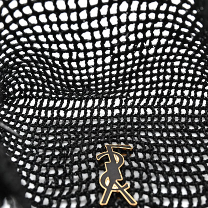 Saint Laurent Raffia Calfskin Oxalis Shoulder Bag Black 5 of 11