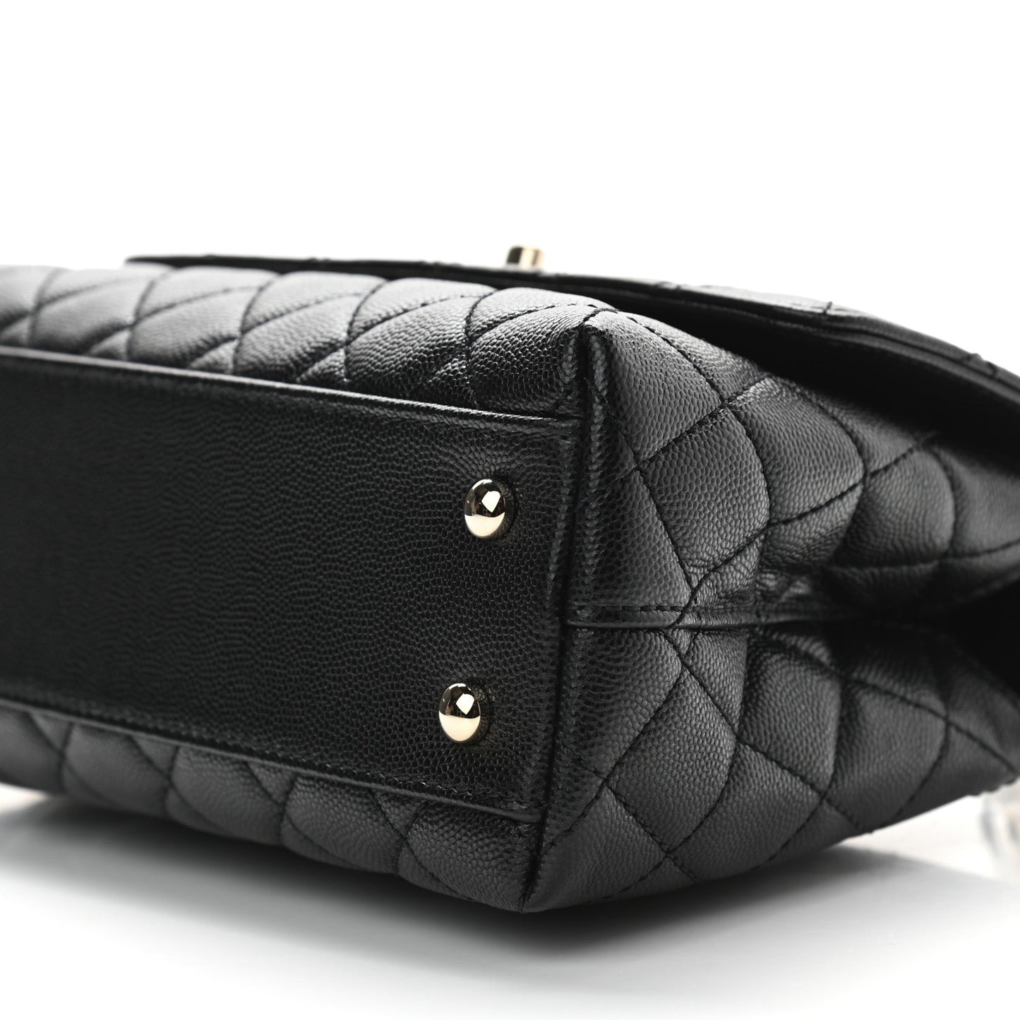 Caviar Quilted Mini Coco Handle Flap Black