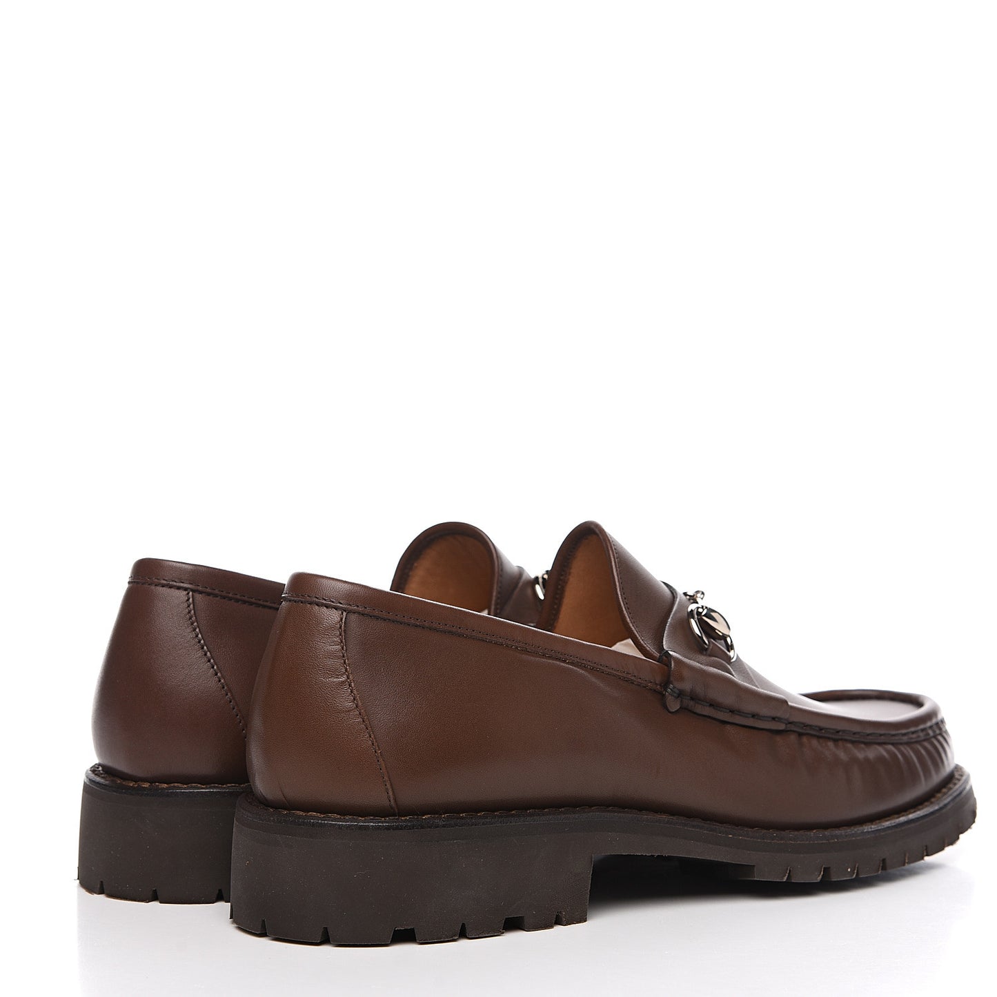 Laredo Calfskin Mens Horsebit Lug Sole Loafers 9 Brown