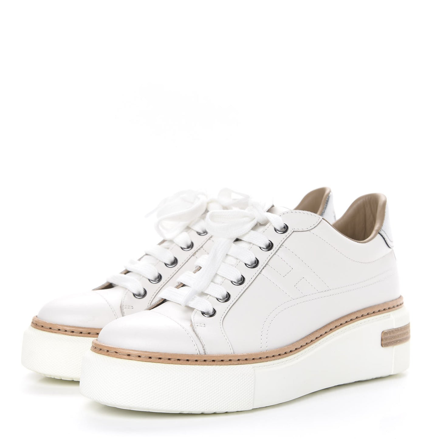 Calfskin Polo Sneakers 35 White