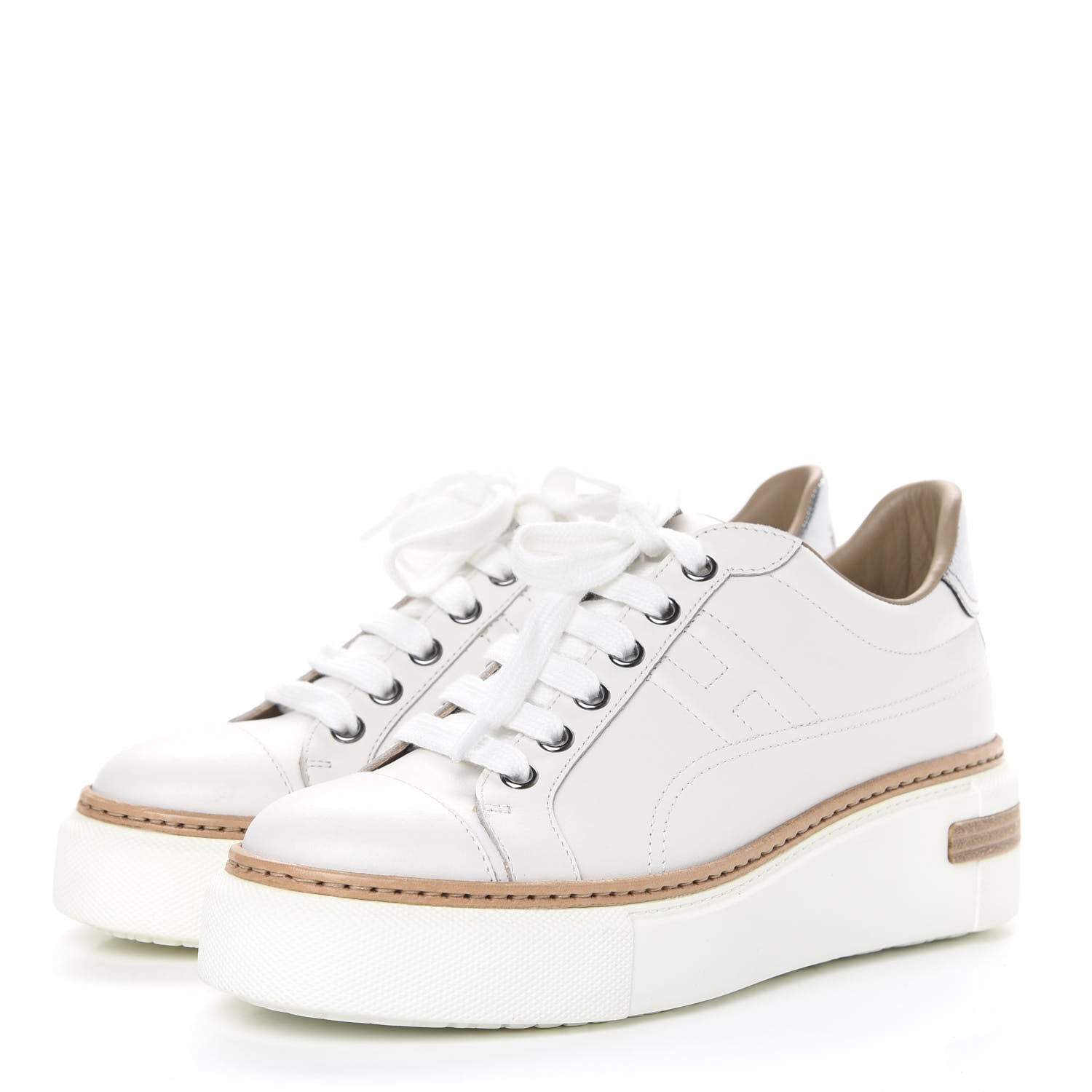 Hermes Calfskin Polo Sneakers 35 White 3 of 8