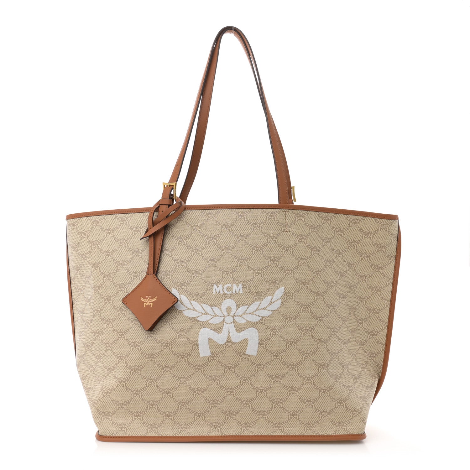 MCM Lauretos Nappa Medium Himmel Shopper Tote Oatmeal 1 of 11