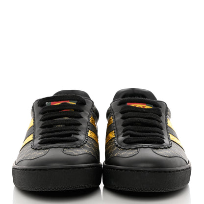 Gucci X DAPPER DAN Calfskin Laminated Ayers GG Micro Monogram Womens G74 Sneakers 35.5 Black Gold 2 of 10