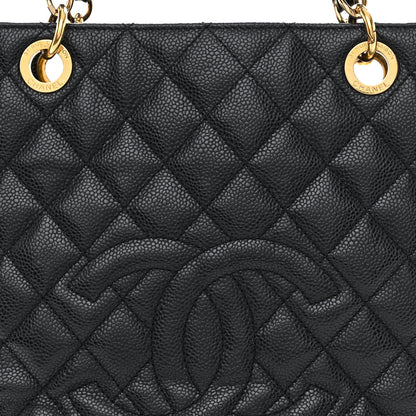 Chanel Caviar Quilted Petit Shopping Tote PST Black 8 of 16