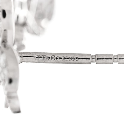 Tiffany Platinum Diamond Paper Flowers Cluster Drop Earrings 4 of 5