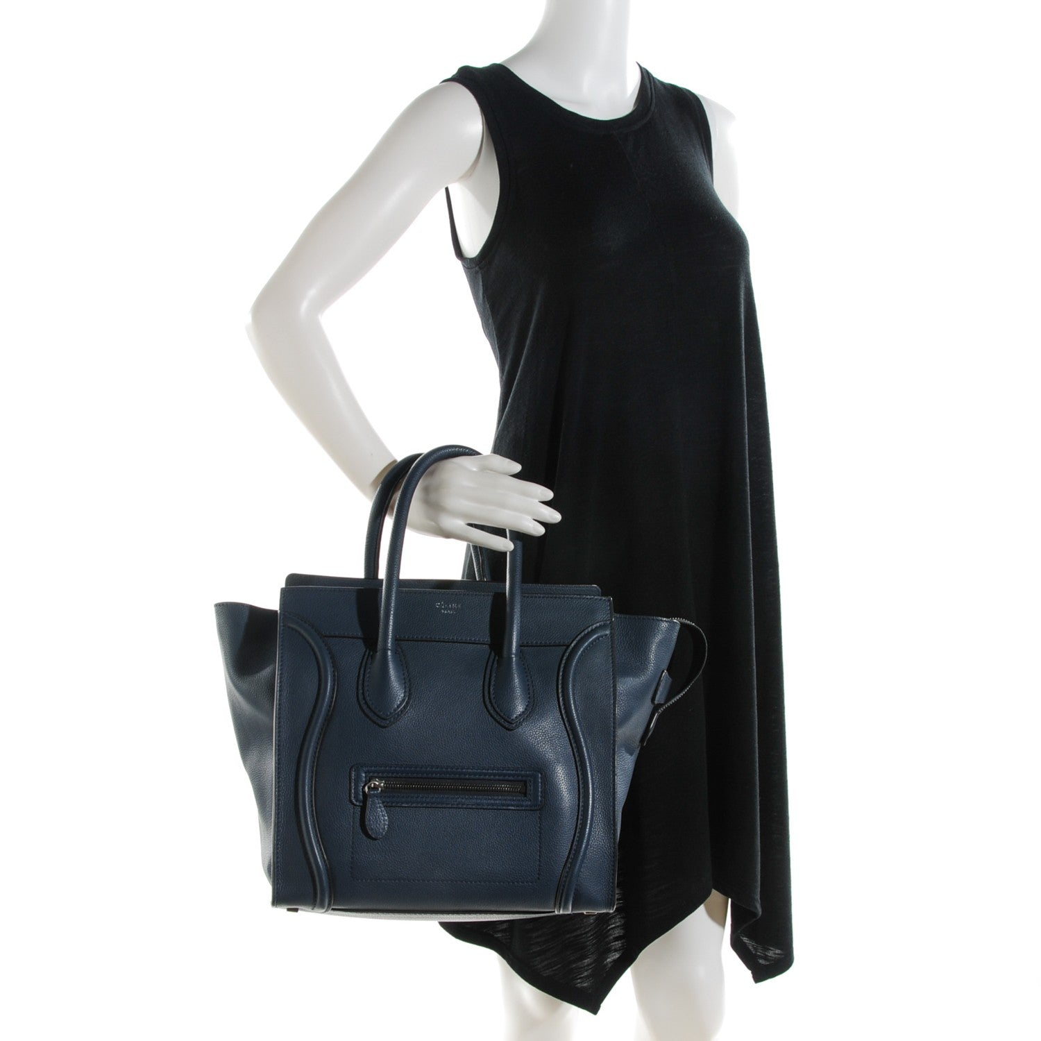 Celine Drummed Calfskin Mini Luggage Orage 2 of 9