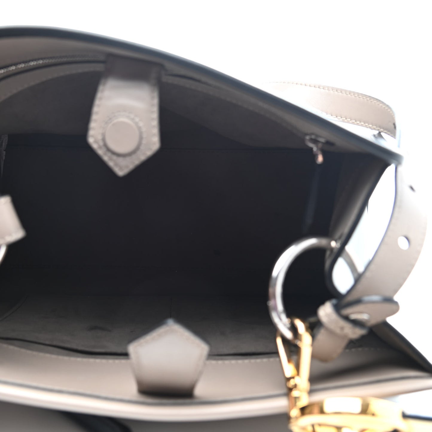 Vitello Century F is Fendi Small Runaway Satchel Tortora Soap Grigio Perla Burro Black