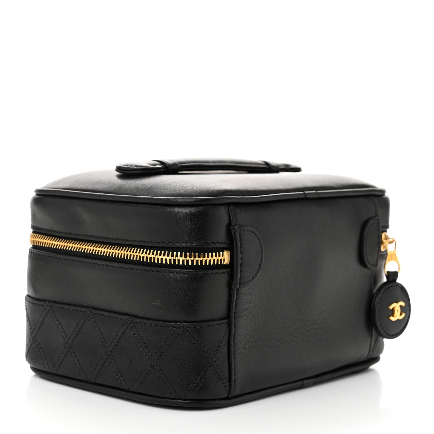 Lambskin Vanity Cosmetic Case Black