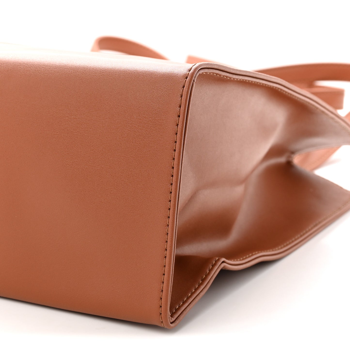 Vegan Leather Medium Shopping Bag Tan