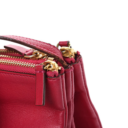 Celine Lambskin Large Trio Crossbody Bag Red 15 of 16