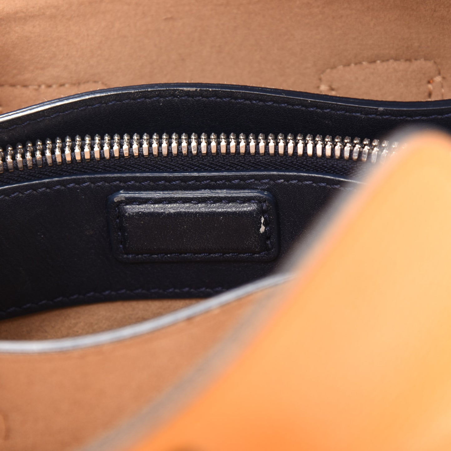 Grained Calfskin Bi-Color Mini Milla Tote Yellow Black