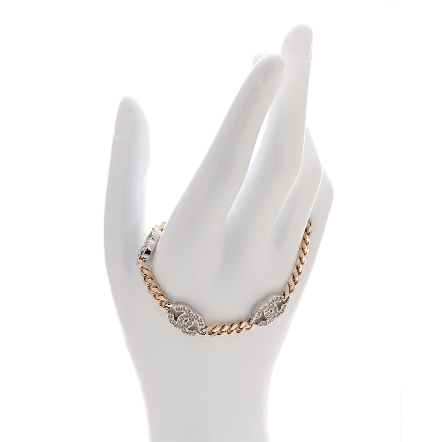 Crystal CC Chain Bracelet Gold Silver