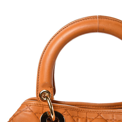Christian Dior Lambskin Cannage Soft Lady Dior Shopping Tote Orange 10 of 20