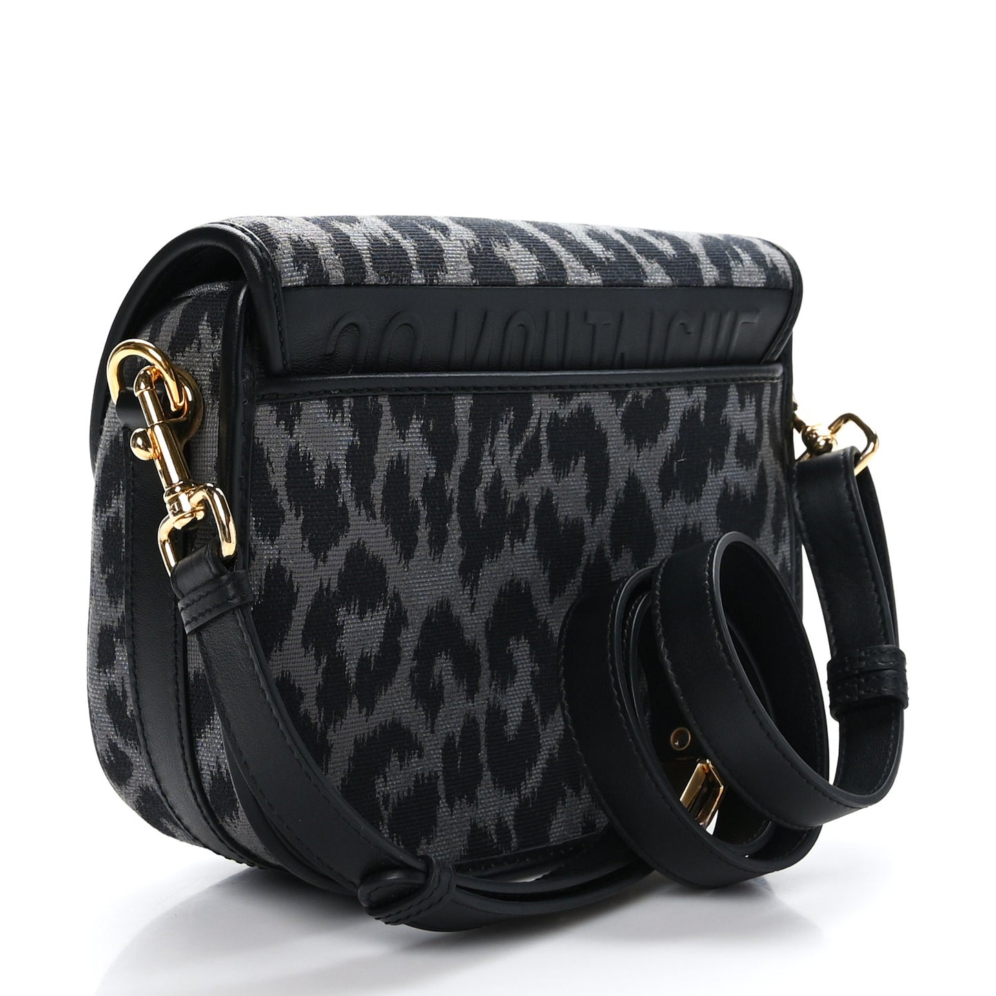 Canvas Mizza Embroidered Medium Bobby Flap Grey Black