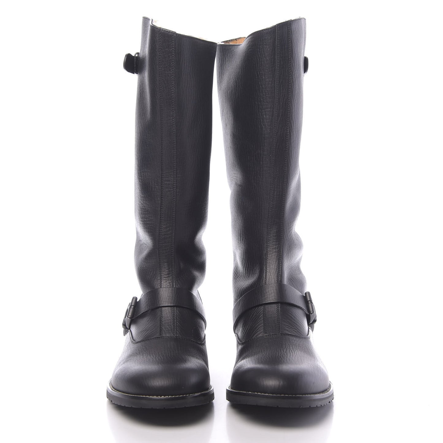 Calfskin Shearling Boots 11 Black