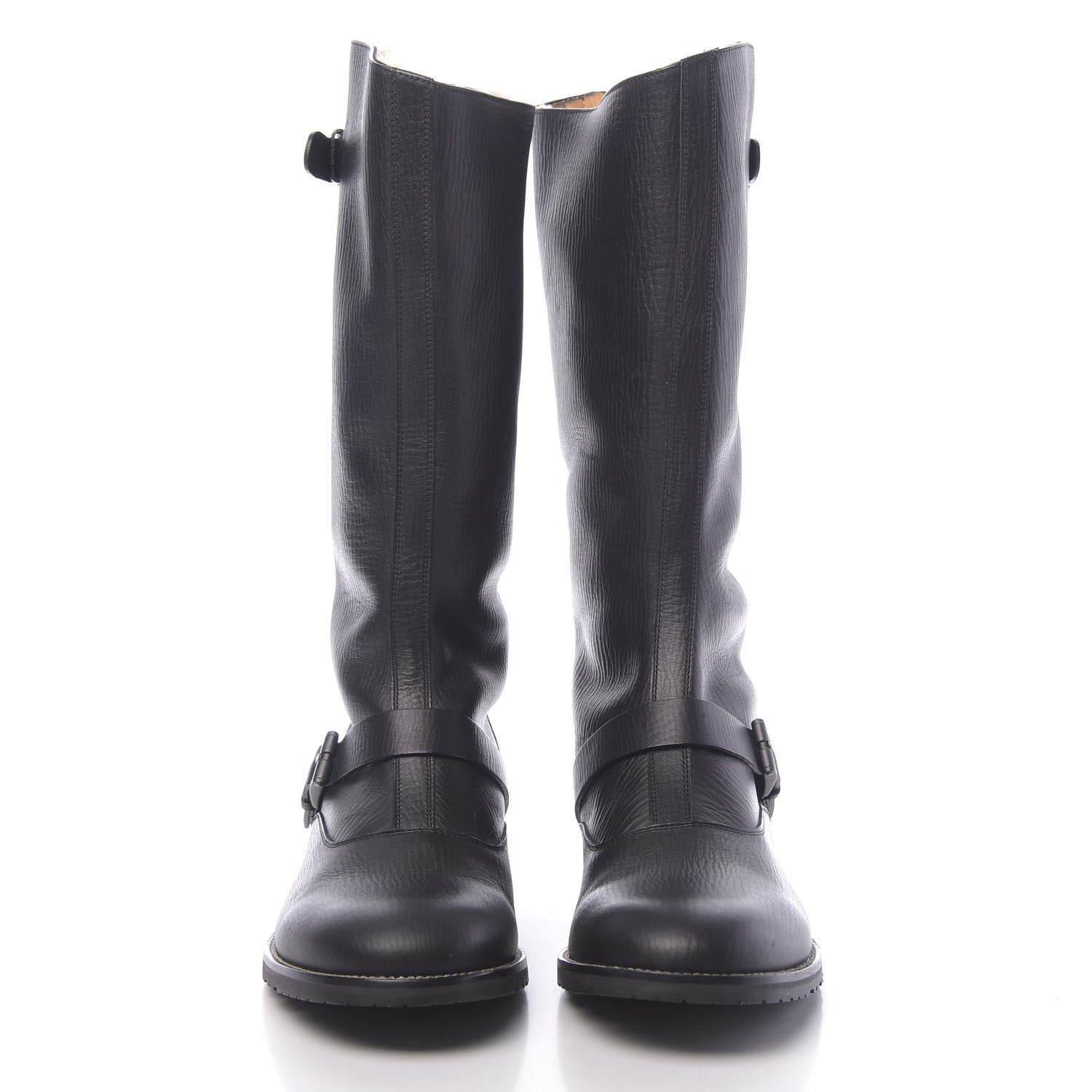 Gucci Calfskin Shearling Boots 11 Black 2 of 9