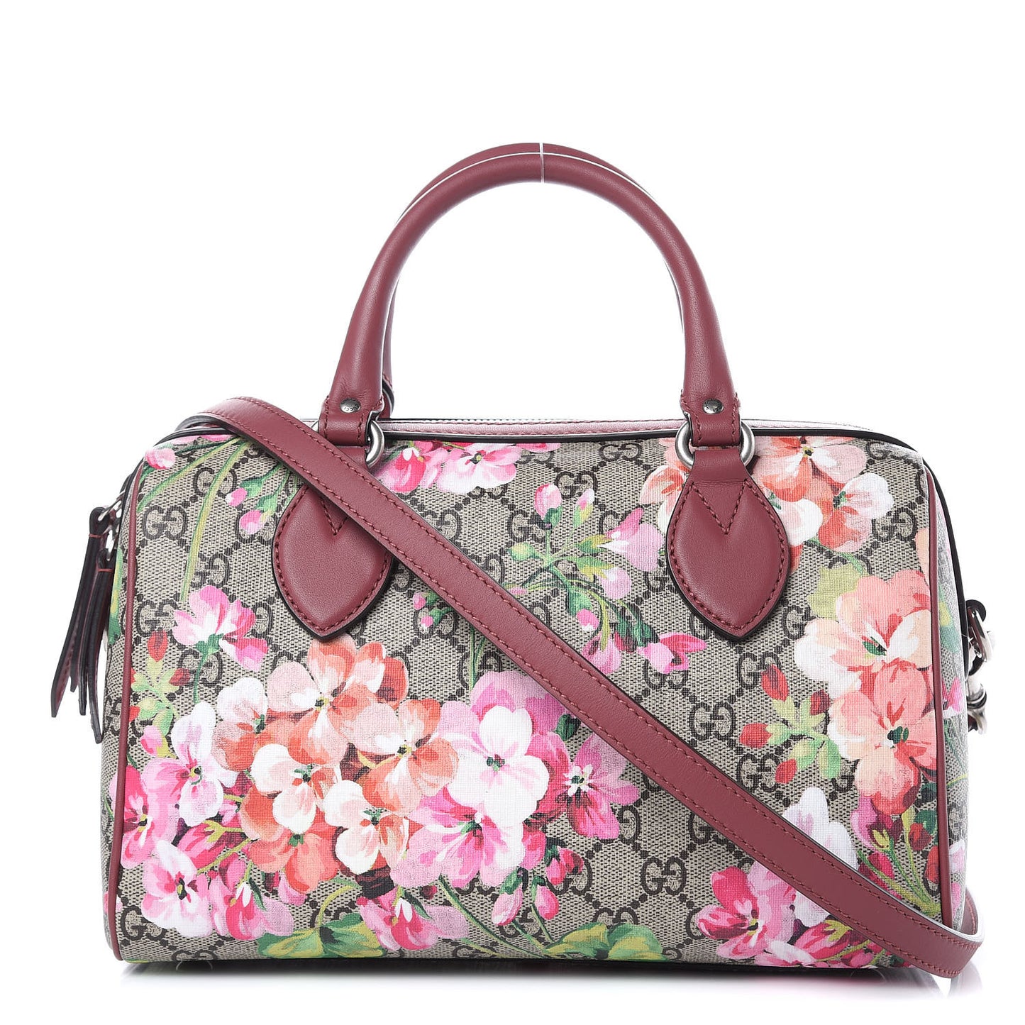GG Supreme Monogram Blooms Small Boston Beige Multicolor Dry Rose
