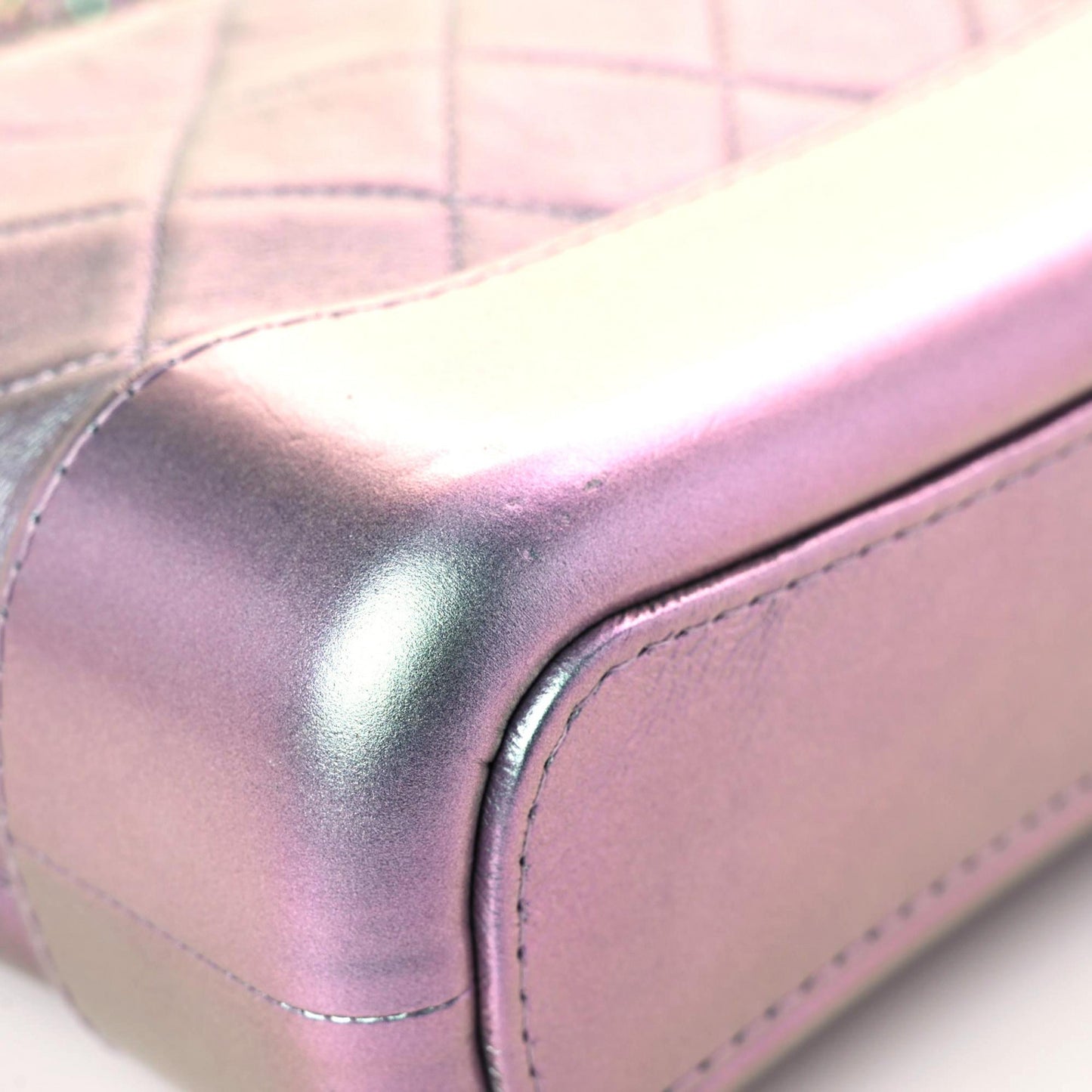 Iridescent Lambskin Calfskin Quilted Small Gabrielle Hobo Light Purple