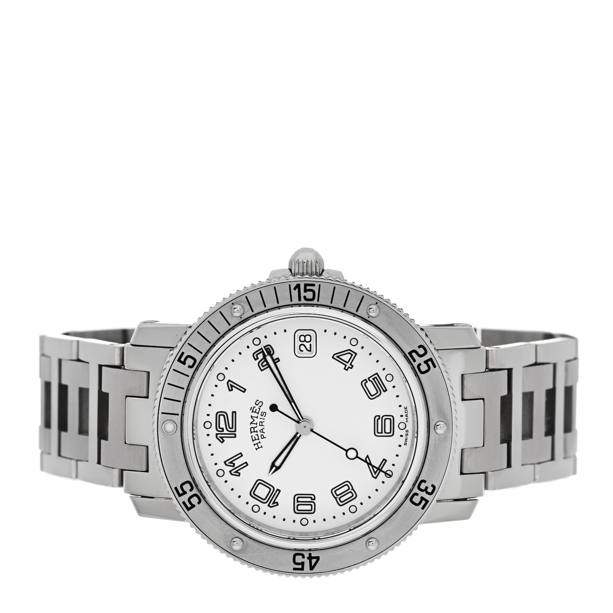 Stainless Steel 38mm Clipper Diver Quartz Watch White