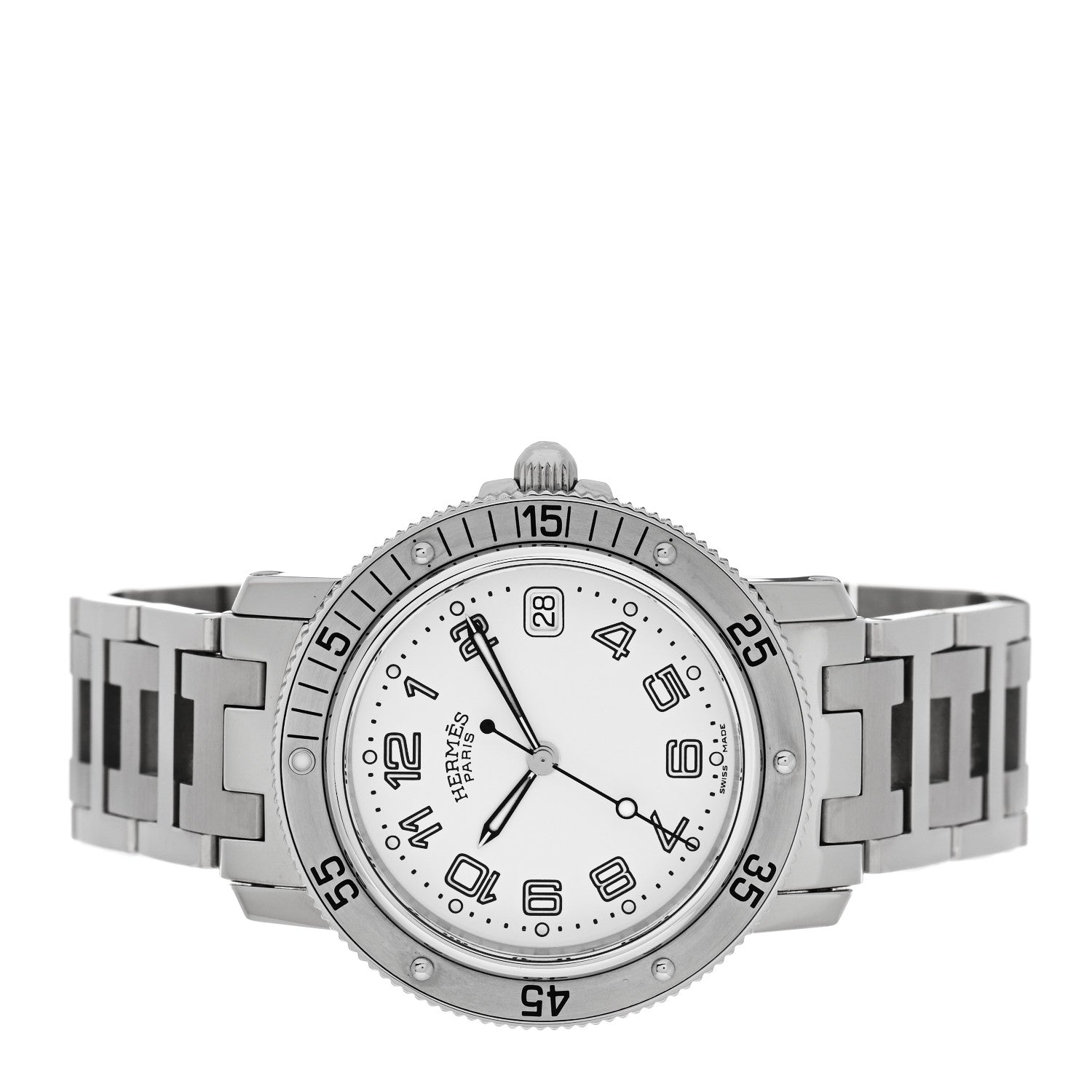Hermes Stainless Steel 38mm Clipper Diver Quartz Watch White 2 of 5