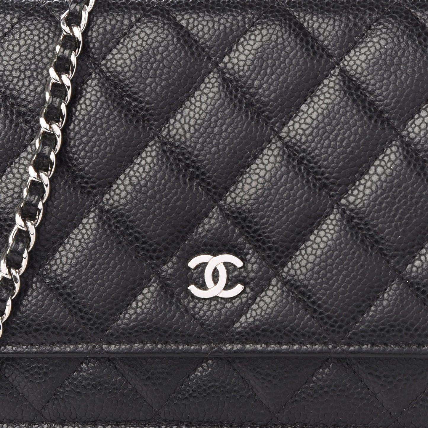 Caviar Quilted Wallet On Chain WOC Black