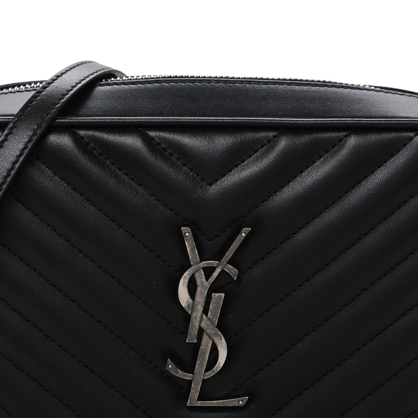 Calfskin Matelasse Monogram Lou Camera Bag Black