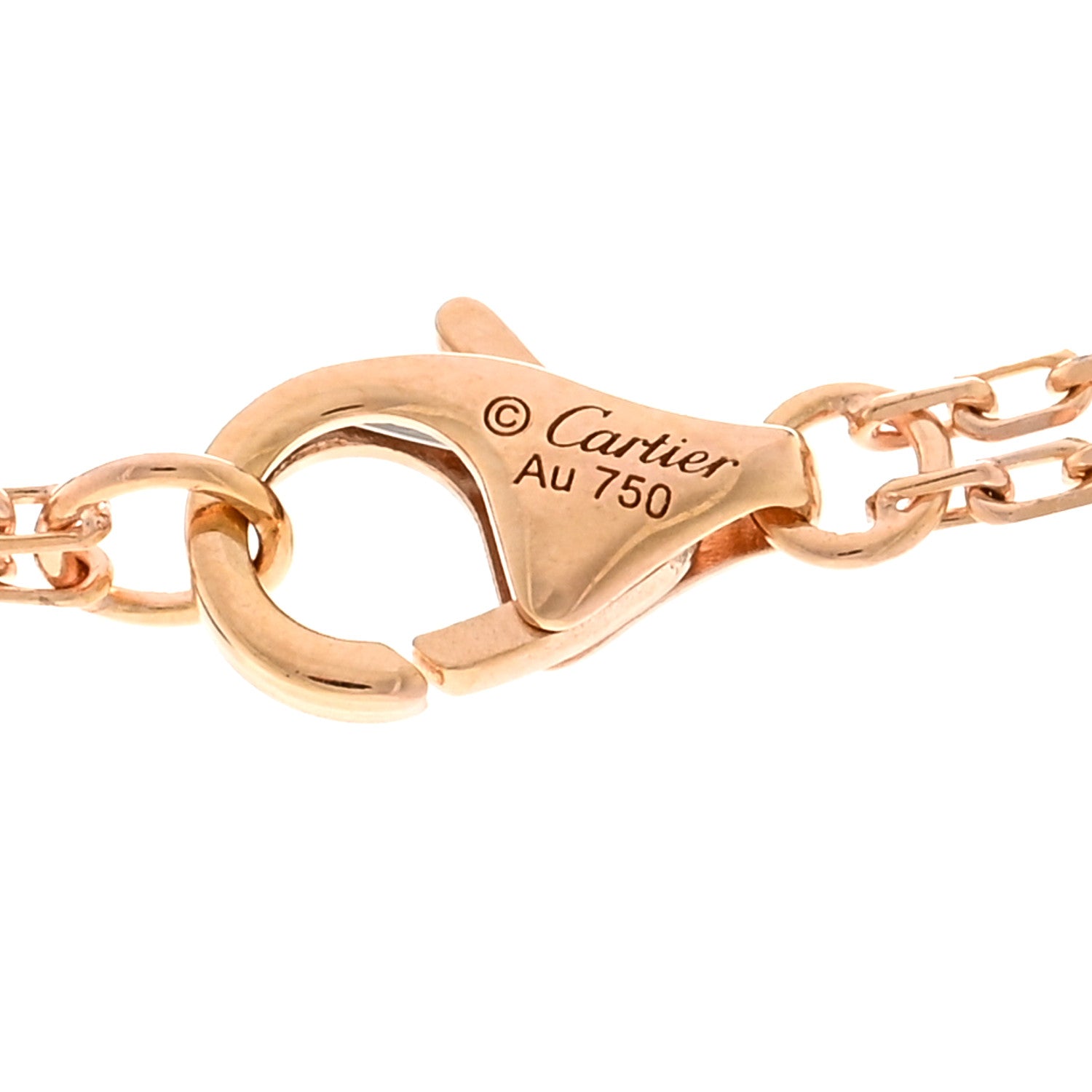 Cartier 18K Pink Gold 2 Diamond LOVE Necklace 4 of 5