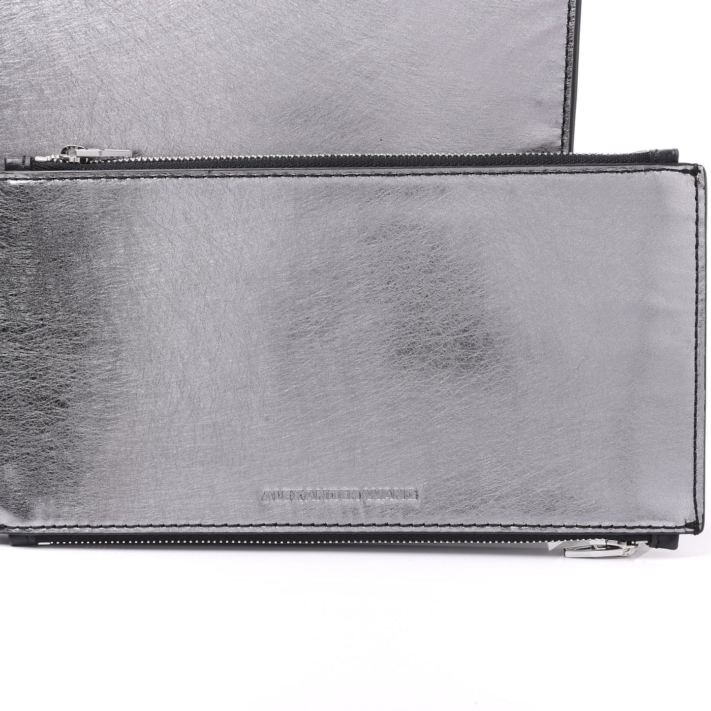 Metallic Laminated Calfskin Chastity Tote Silver