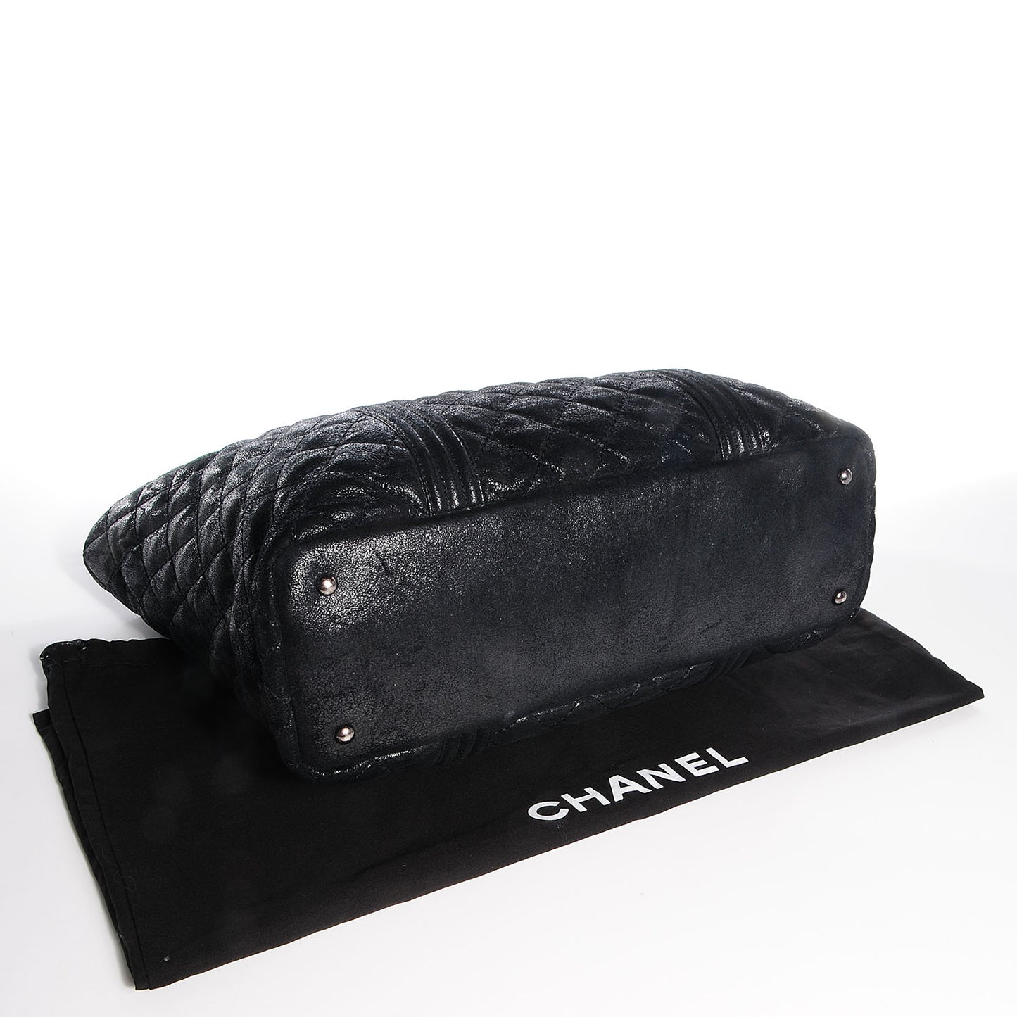 Goatskin Large Gentle Boy Shopping Tote Black