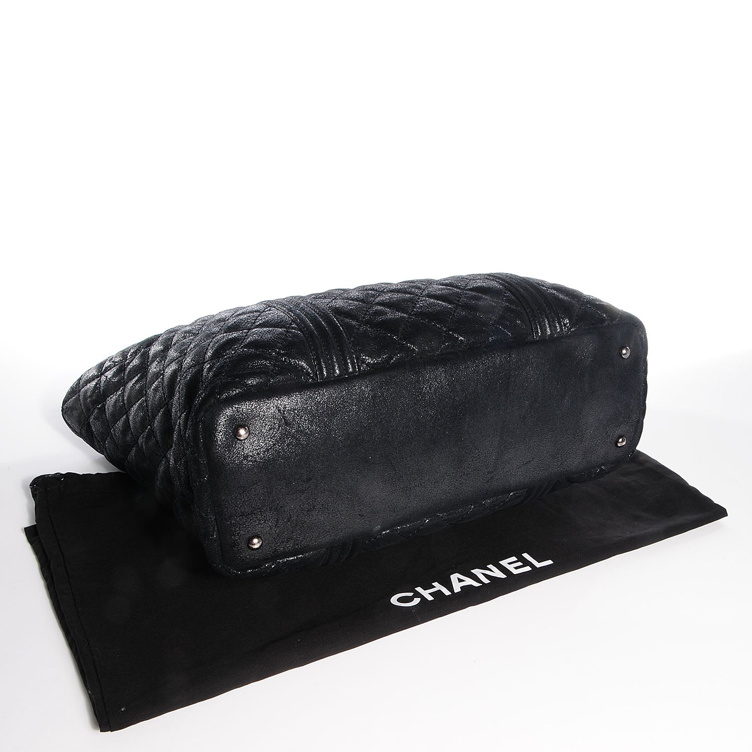 Chanel Goatskin Large Gentle Boy Shopping Tote Black 4 of 7