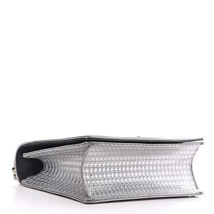 Christian Dior Metallic Patent Micro-Cannage Medium Diorama Flap Bag Silver 4 of 15
